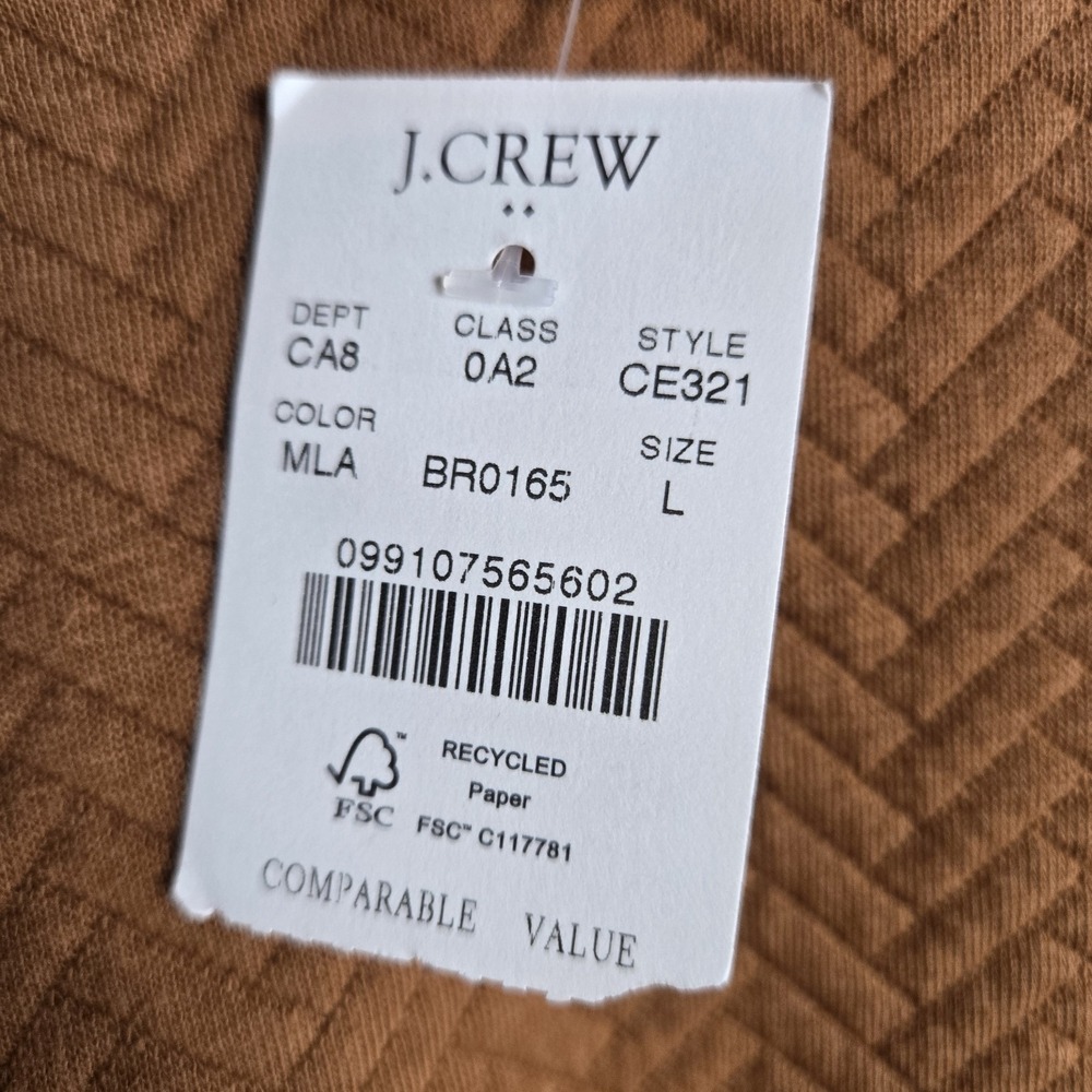 J Crew Factory Womens Large Brown Herringbone Pullover Sweater New - Picture 4 of 7